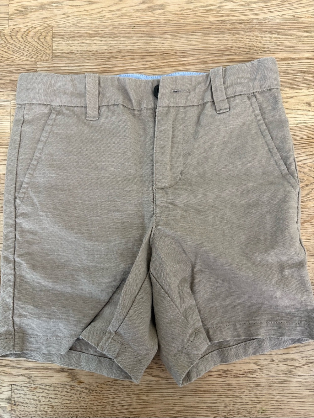 Janie and Jack Boys Tan Flat-Front Shorts